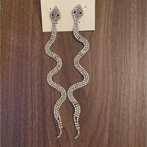 New Rhinestone Snake Earrings